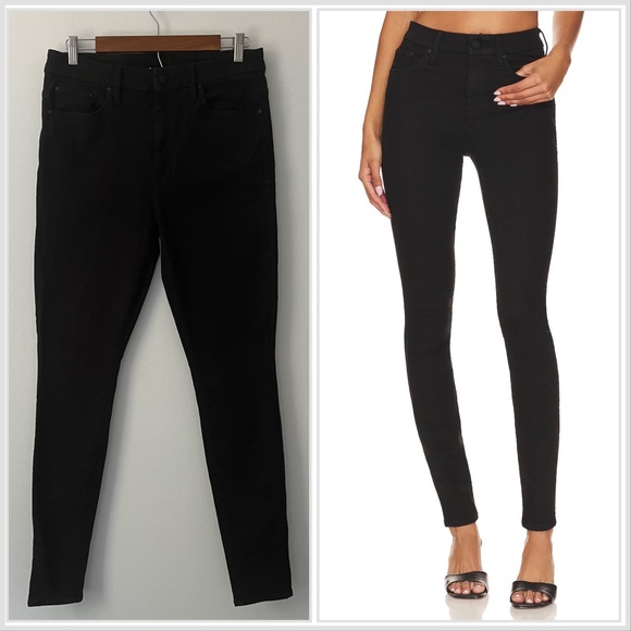 Mother High Waisted Looker Skimp Skinny Black Jeans Lasting Impressions 32 - Picture 1 of 14